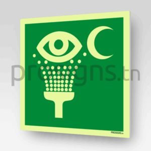 Panneau Photoluminescent / Phosphorescent / ‘Glow-in-the-dark’. PLE011 – Equipement de rinçage des yeux