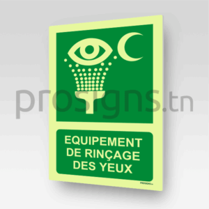 Panneau Photoluminescent / Phosphorescent / ‘Glow-in-the-dark’. PLE011m – Equipement de rinçage des yeux