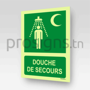 Panneau Photoluminescent / Phosphorescent. PLE012m – Douche de secours