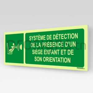 Panneau Photoluminescent / Phosphorescent. PLE014hm - Système de détection de la présence d’un siège enfant et de son orientation