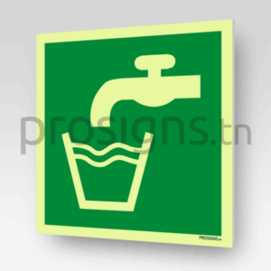 Panneau Photoluminescent / Phosphorescent / ‘Glow-in-the-dark’. PLE015 – Eau potable