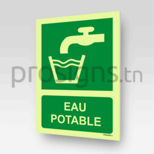 Panneau Photoluminescent / Phosphorescent. PLE015m - Eau potable