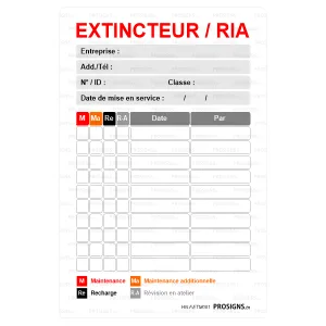 HN.F.ETM001 – Etiquette maintenance extincteur