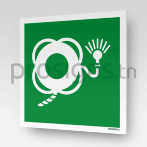 E043 - Bouée de sauvetage avec ligne flottante et appareil lumineux