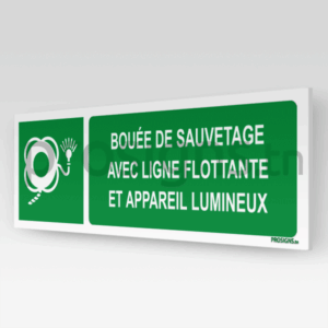 E043hm - Bouée de sauvetage avec ligne flottante et appareil lumineux