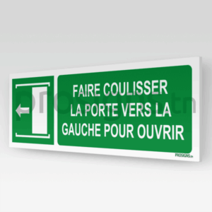 E034hm - Faire coulisser la porte vers la gauche pour ouvrir