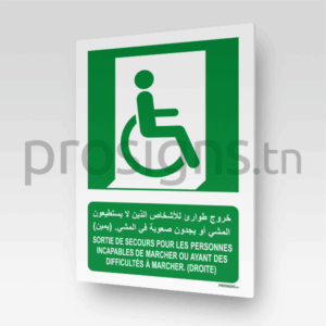 E030mar - Sortie de secours pour les personnes incapables de marcher ou... خروج طوارئ للأشخاص الذين لا يستطيعون المشي أو يجدون صعوبة في المشي. (يمين)