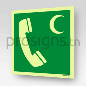 Panneau Photoluminescent / Phosphorescent / ‘Glow-in-the-dark’. PLE004 - Téléphone d’urgence