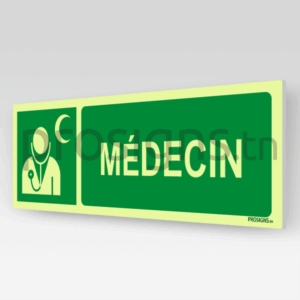 Panneau Photoluminescent / Phosphorescent / ‘Glow-in-the-dark’. PLE009hm – Médecin