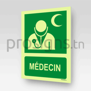 Panneau Photoluminescent / Phosphorescent / ‘Glow-in-the-dark’. PLE009m – Médecin