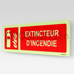Panneau Photoluminescent / Phosphorescent / ‘Glow-in-the-dark’. PLF001hm - Extincteur d’incendie