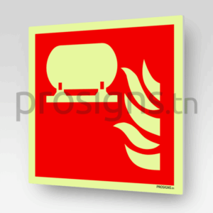 Panneau Photoluminescent / Phosphorescent / ‘Glow-in-the-dark’. PLFF012 - Installation fixe d’extinction d’incendie