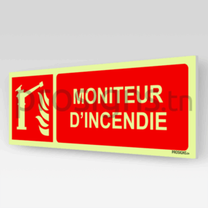 Panneau Photoluminescent / Phosphorescent / ‘Glow-in-the-dark’. PLF015hm - Moniteur d’incendie