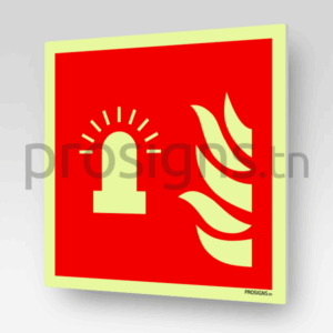 Panneau Photoluminescent / Phosphorescent / ‘Glow-in-the-dark’. PLF018 - Feu clignotant d’alarme incendie