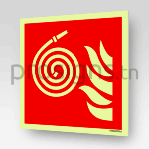 Panneau Photoluminescent / Phosphorescent / ‘Glow-in-the-dark’. PLF019 - Tuyau d’incendie non raccordé