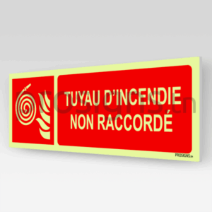 Panneau Photoluminescent / Phosphorescent / ‘Glow-in-the-dark’. PLF019hm - Tuyau d’incendie non raccordé