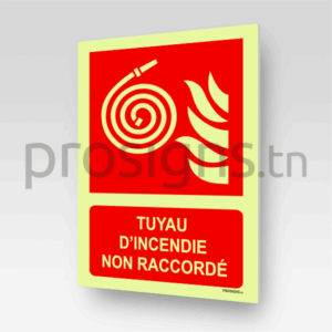 Panneau Photoluminescent / Phosphorescent / ‘Glow-in-the-dark’. PLF019m - Tuyau d’incendie non raccordé