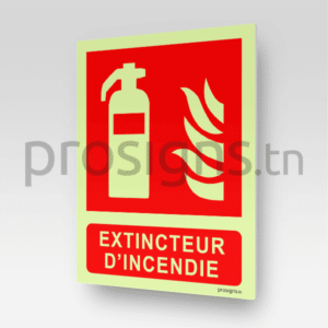 Panneau Photoluminescent / Phosphorescent / ‘Glow-in-the-dark’. PLF001m - Extincteur d’incendie