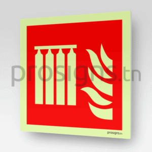 Panneau Photoluminescent / Phosphorescent / ‘Glow-in-the-dark’. PLF008 - Système fixe d’extincteurs d’incendie en série