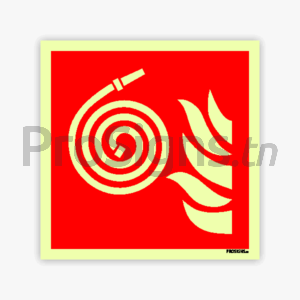 Panneau Photoluminescent / Phosphorescent / ‘Glow-in-the-dark’. PLF019 - Tuyau d’incendie non raccordé