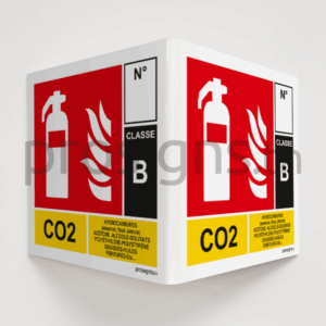 Panneau angulaire 3D. HN.F.EX023 – Extincteur Classe B – CO2