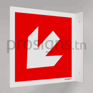 Plaque / Panneau en drapeau. A225G – Flèche directionnelle 225° vers la gauche