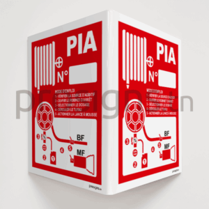 Panneau angulaire 3D. F0032 - Utilisation PIA - Poste d’Incendie Additivé