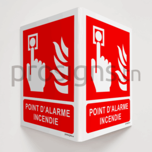 Panneau angulaire 3D. F005m – Point d’alarme incendie