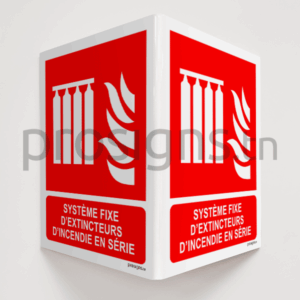 Panneau angulaire 3D. F008m – Système fixe d’extincteurs d’incendie en série