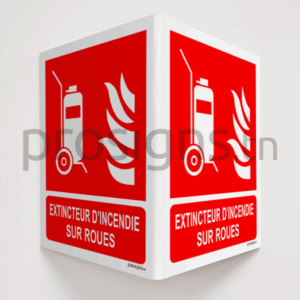 Panneau angulaire 3D. F009m – Extincteur d’incendie sur roues