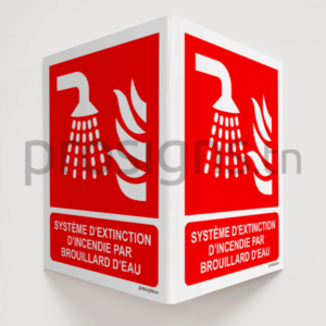 Panneau angulaire 3D. F011m – Système d’extinction d’incendie par brouillard d’eau