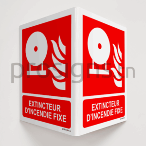 Panneau angulaire 3D. F013m – Extincteur d’incendie fixe