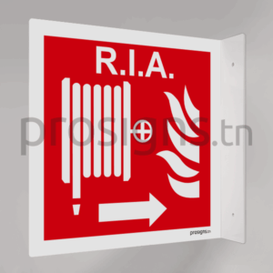 Plaque / Panneau drapeau. F0025 – Robinet d’incendie armé à Droite