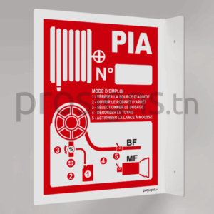 Plaque / Panneau drapeau. F0032 - Utilisation PIA - Poste d’Incendie Additivé